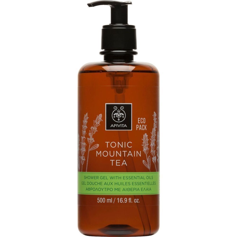 Apivita-Tonic-Mountain-Tea-Shower-Gel-91 Apivita Tonic Mountain Tea Shower Gel with Essential Oils - Image 1