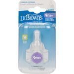 DrBrowns Natural Flow Options Θηλή Σιλικόνης 9m+ Επίπεδο 4 Στενός Λαιμός 2τμχ