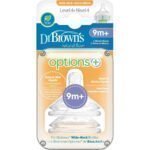 DrBrowns Θηλές για Μπιμπερό Options+ με Φαρδύ Λαιμό Stage4 9+ Μηνών 2τεμάχια