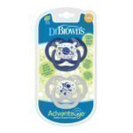 DrBrowns Πιπίλα Advantage Σιλικόνης Νυκτός Blue 6-18 Μηνών 2τεμάχια
