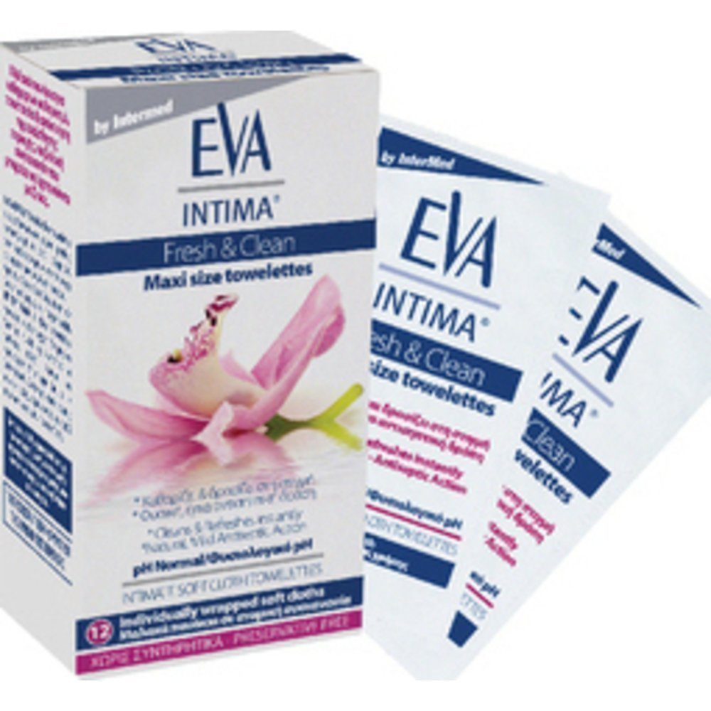 InterMed-Intima-Fresh-Clean-Towelettes-44 Intermed Eva Intima Fresh & Clean Maxi Size Towelettes Individual Packs 12τμχ - Image 1