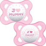 Mam I lve Mummy & Daddy Pacifier Pink 0-6 Μηνών