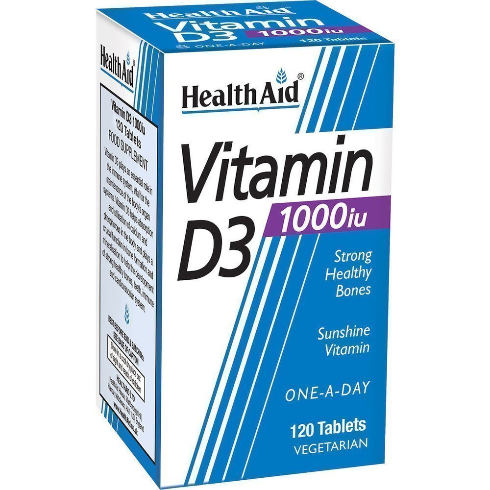 HealthAid-Vitamin-D3-1000IU-188 Health Aid Vitamin D3 1000iu 120 ταμπλέτες - Image 1