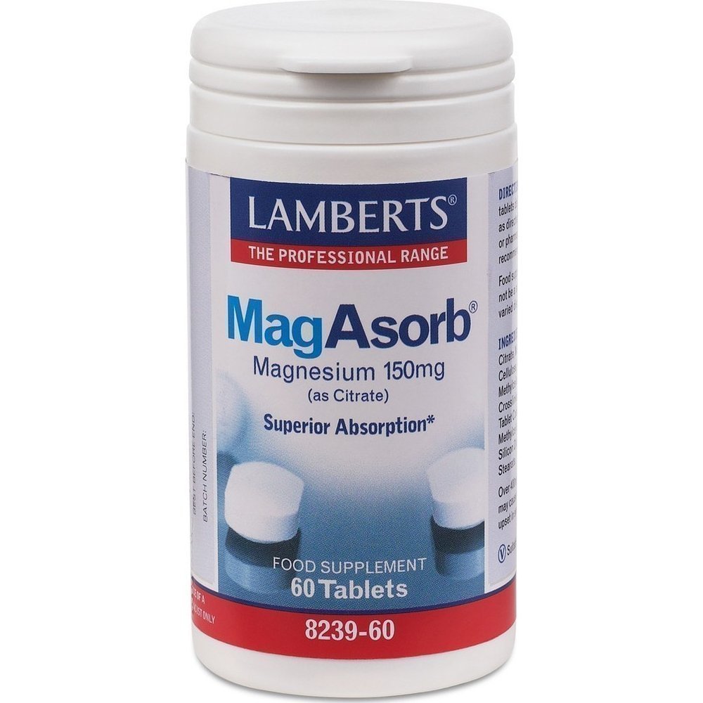 Lamberts-Mag-Asorb-240 Lamberts MagAsorb 150mg 60 ταμπλέτες - Image 1