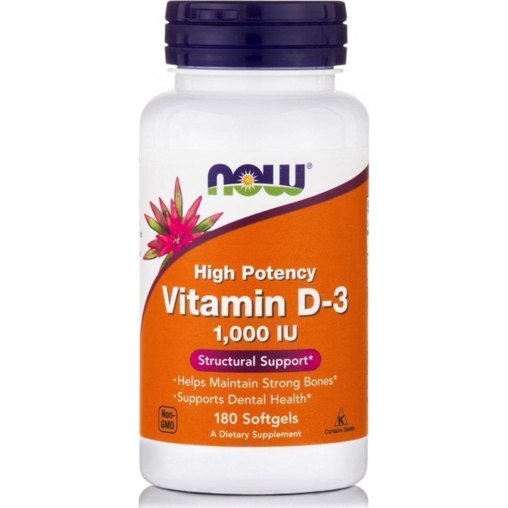 Now-High-Potency-Vitamin-D3-1000IU-179 Now Foods Vitamin D-3 1000iu 180 μαλακές κάψουλες - Image 1