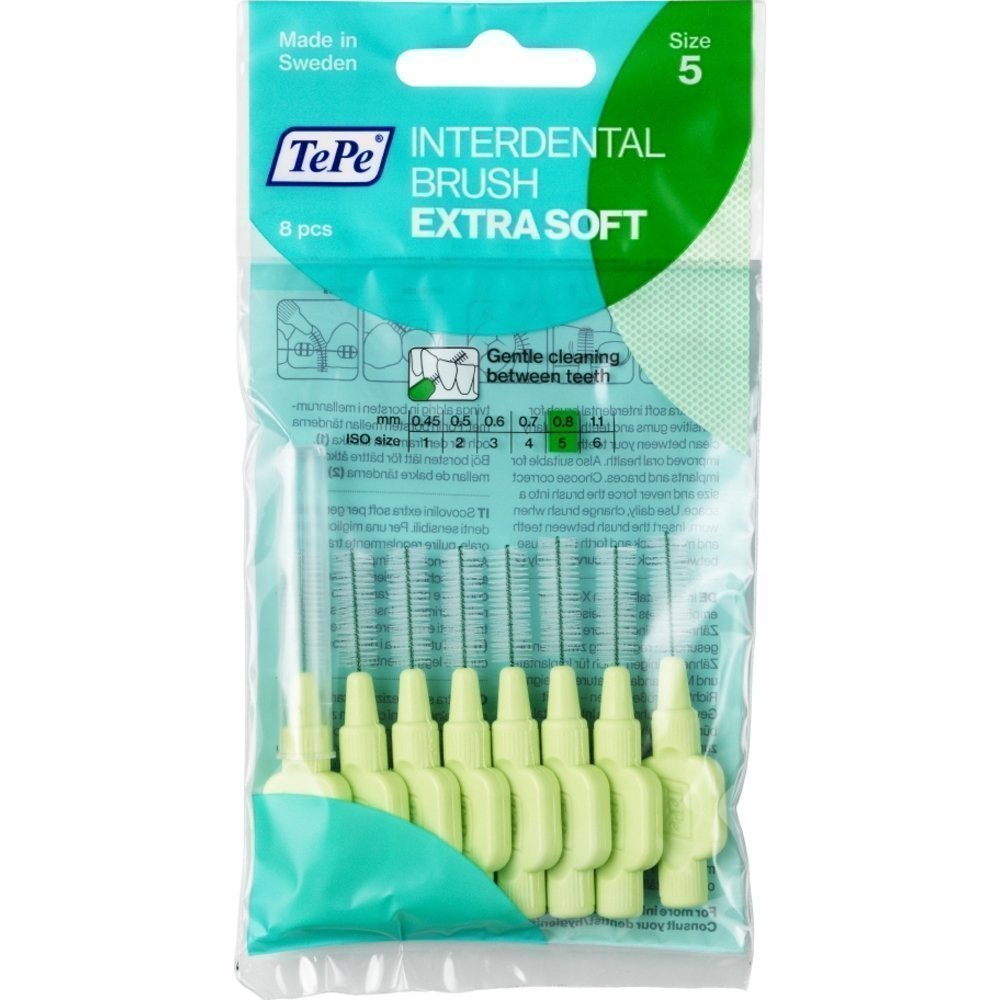 TePe-Interdental-Brush-Original-S5-77 TePe Extra Soft Μέγεθος 5 0.8mm 8τμχ Πράσινο - Image 1