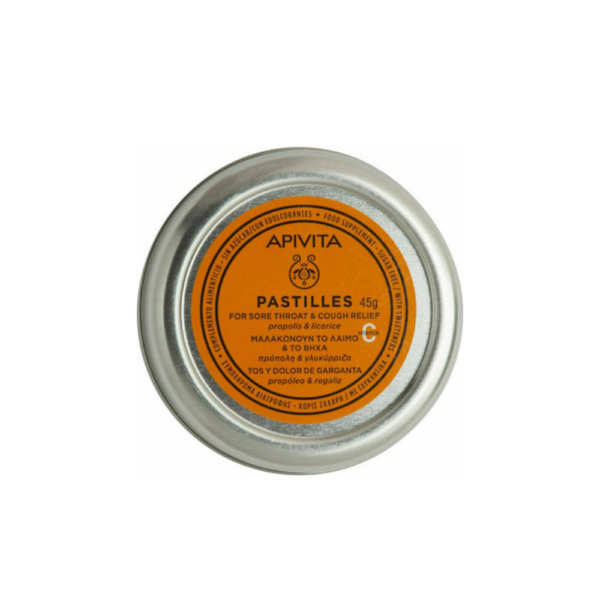 Apivita Pastilles Πρόπολη & Γλυκύρριζα για το Βήχα & τον Ερεθισμένο Λαιμό 45gr
