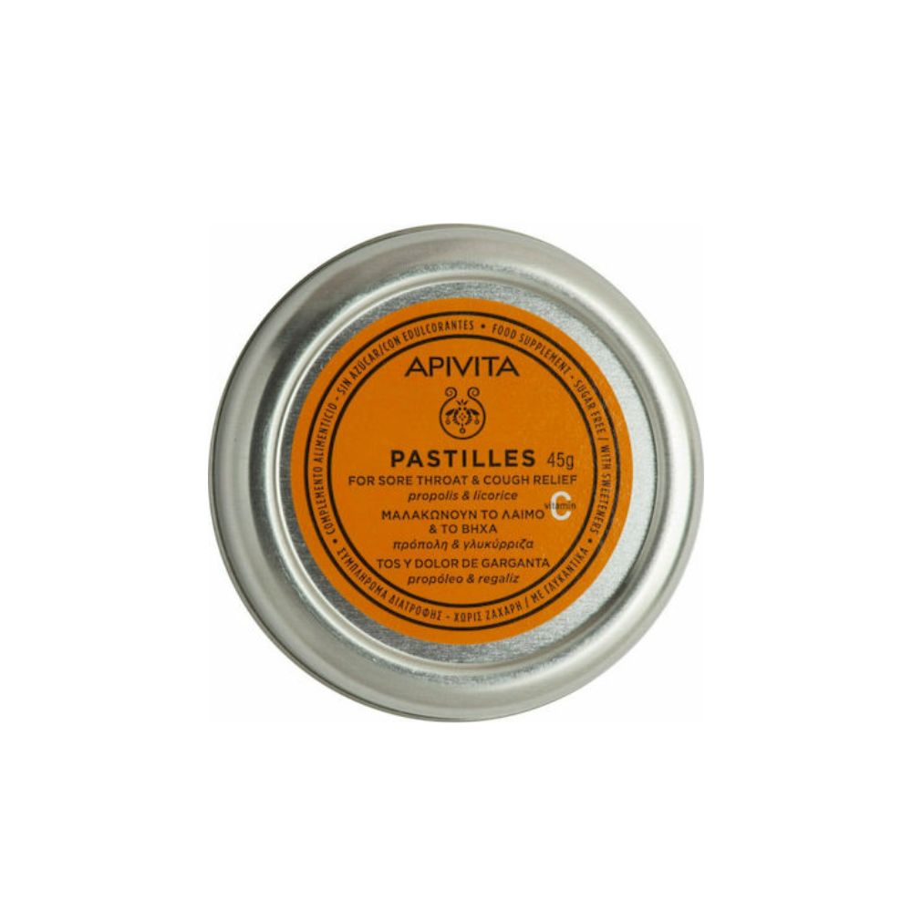 7290002427094 (1) Apivita Pastilles Πρόπολη & Γλυκύρριζα για το Βήχα & τον Ερεθισμένο Λαιμό 45gr - Image 1