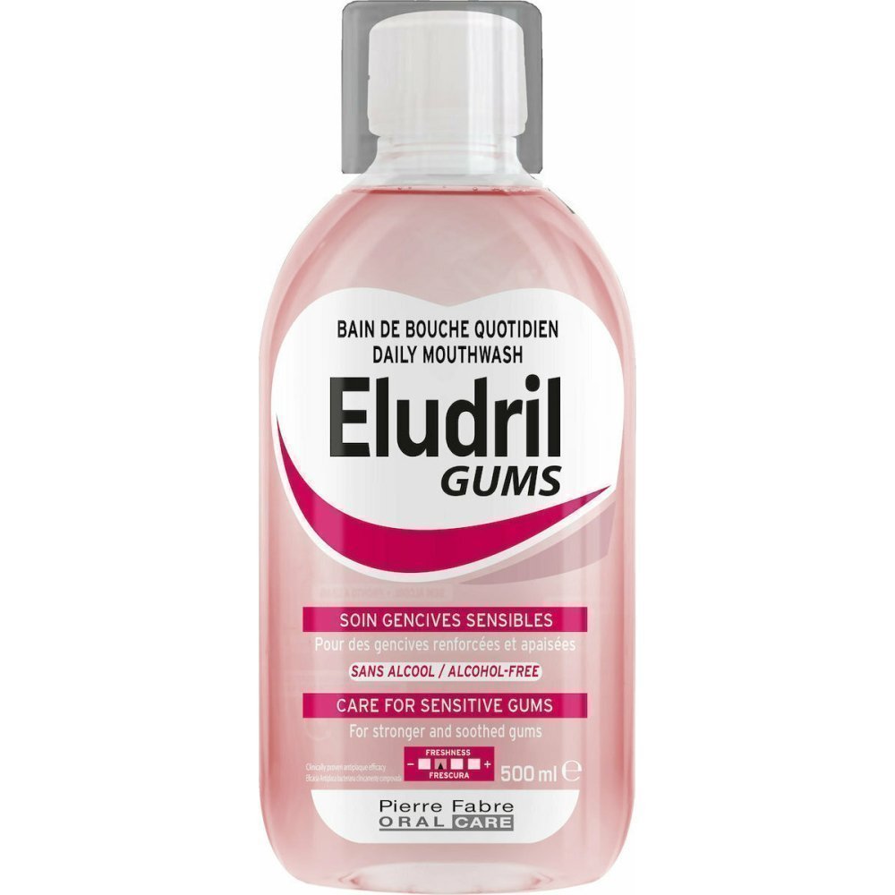 Elgydium-Eludril-Mouthwash-Gums-500ml-123213 Eludril Gums Sensitive, Mouthwash, 500ml - Image 1