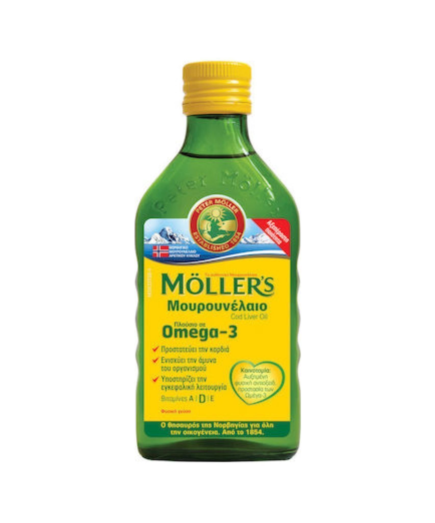 1000x1000 (37) Moller's Cod Liver Oil Μουρουνέλαιο Κατάλληλο για Παιδιά 250ml Natural - Image 1