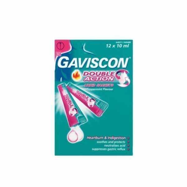 Gaviscon Double Action Peppermint, Liquid Sachets, 12x10ml