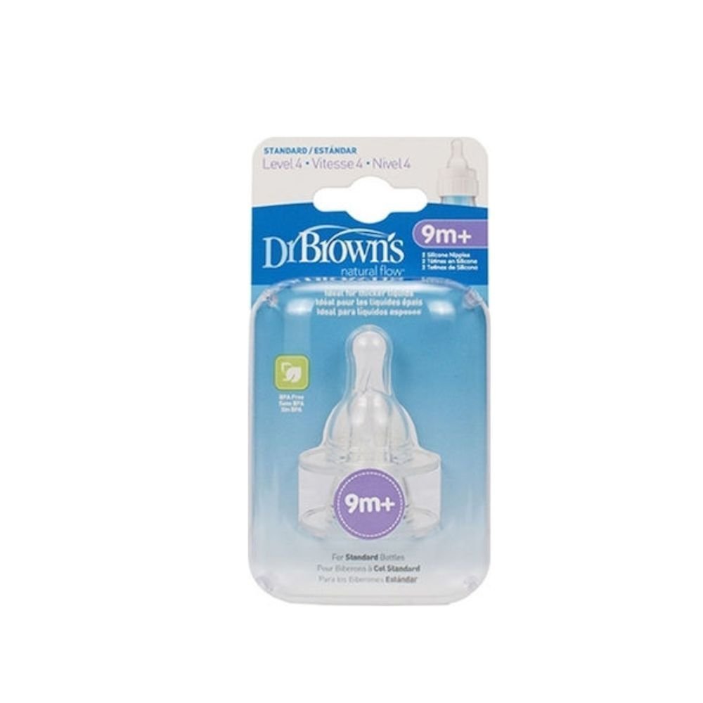 7290002427094 (56) Dr. Brown's Narrow Option+ Level 4, Nipples, 2-pack x 9m+ - Image 1