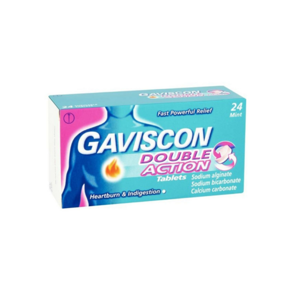 Gaviscon Double Action Peppermint, Chewable Tablets, 24