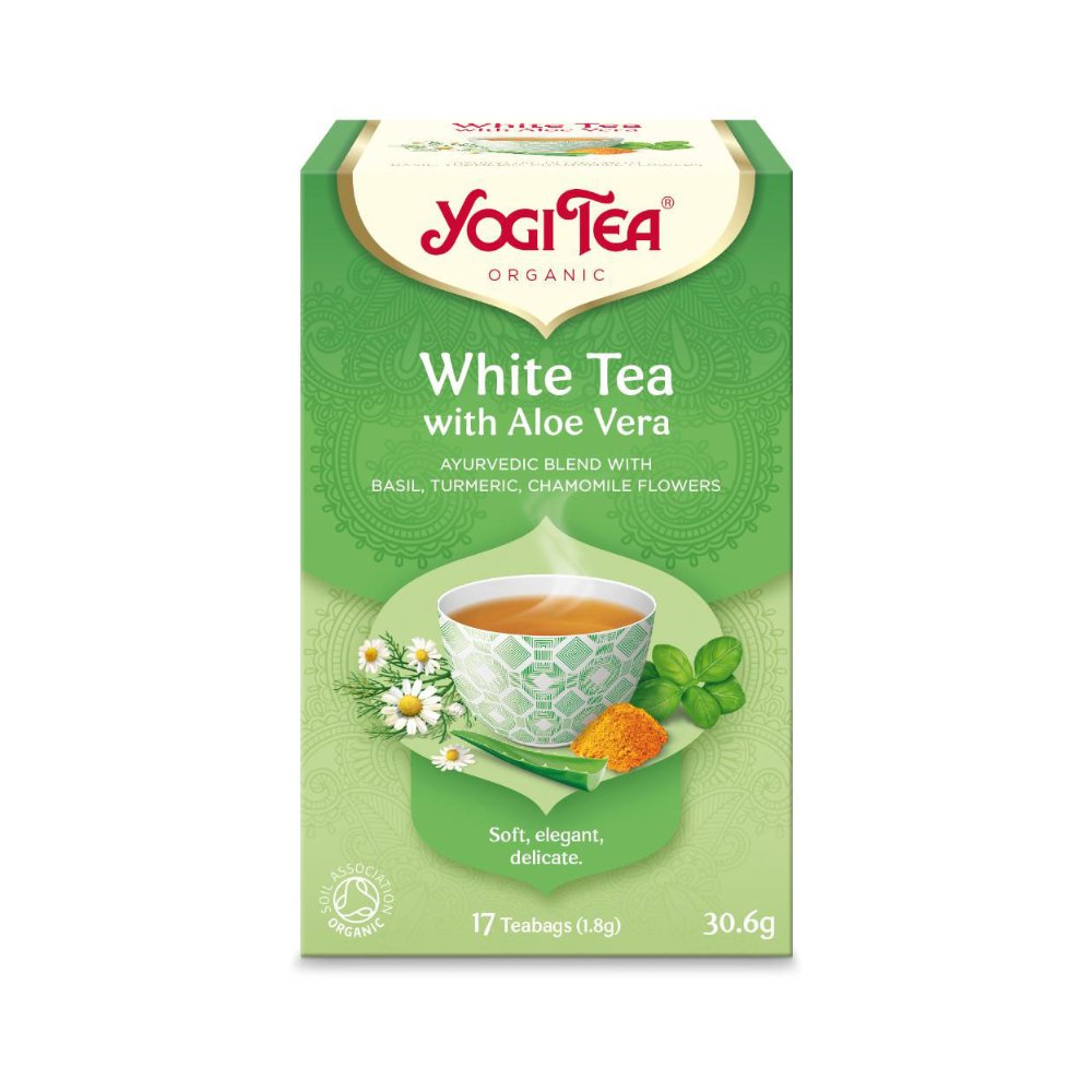 7290002427094 - 2023-10-25T131920.471 Yogi White Tea W/ Aloe Vera, Teabags, 17 - Image 1