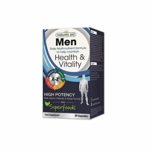 Natures Aid Men Health & Vitality (M/Vitamins & Minerals), Caps, 30